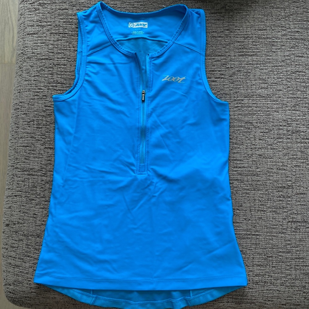 Zoot | Size Small | Womens Biking Running Triathlon Sleeveless Zip Up Blue